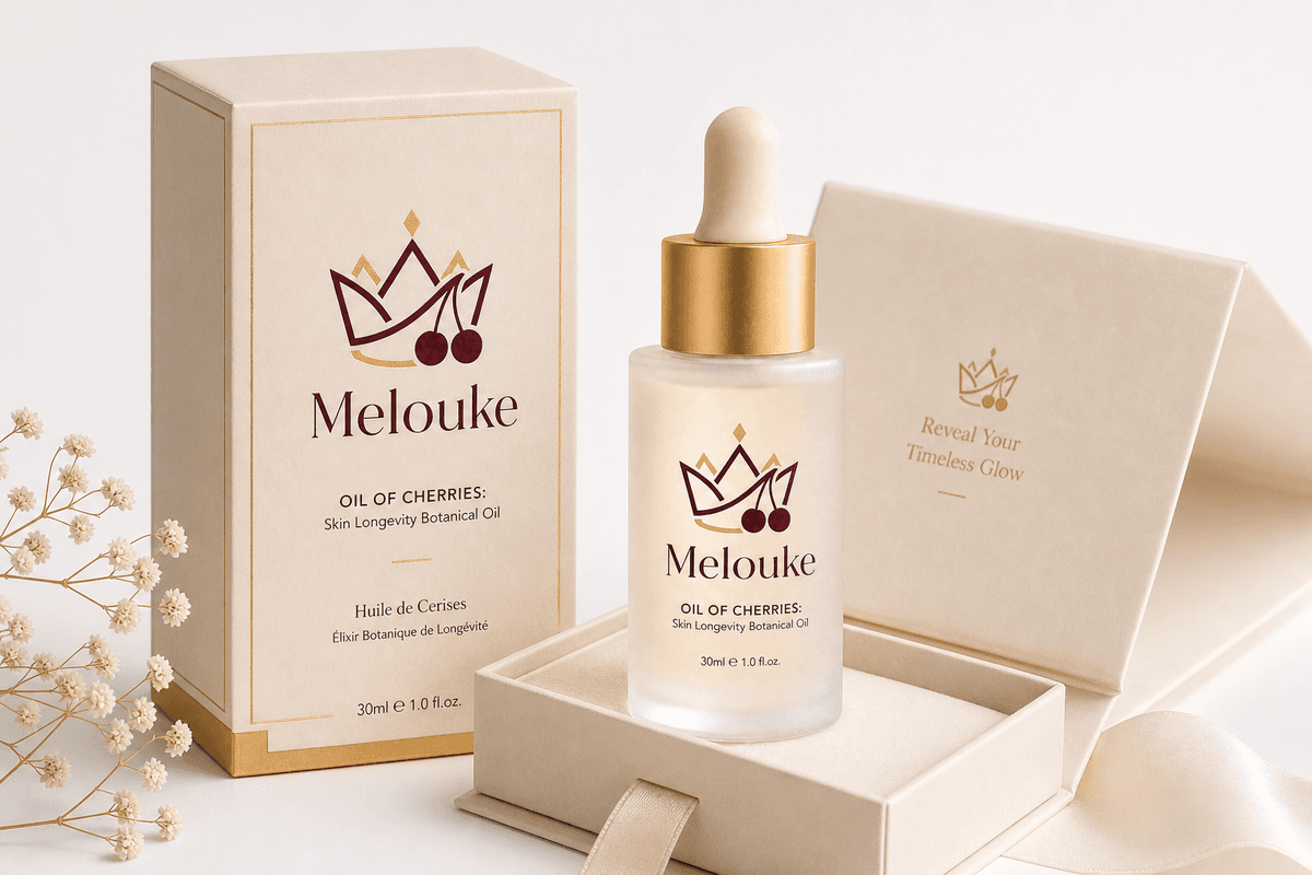 Packaging premium Huile de Cerises Melouke